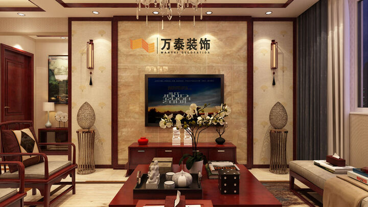 德州东海香港城新中式风格家庭装修设计案例
